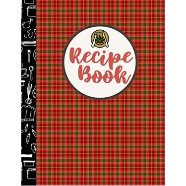 Imagem de Christmas Recipe Book: Decor Recipe Paper ~ Blank Cookbook & Organizer To Write In - Red Grid Background Cover