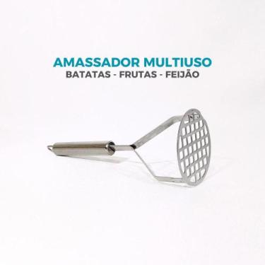 Imagem de Amassador de Batata e Legumes Manual Aço Inox Espremedor Multiuso Purê