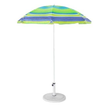 Imagem de Guarda Sol de Praia Caribe, 150cm Diâmetro, Multicolorido, Poliéster, Estrutura em Aço, Altura Regulável até 180cm, 1kg