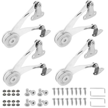 Imagem de BENLIUDH Dobradiças de suporte de tampa resistente, fecho macio, dobradiças ajustáveis para caixa de brinquedo, dobradiça dobrável para caixa de madeira, armário, guarda-roupa de cozinha, armário, com