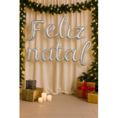 Imagem de Balões Letras Feliz Natal 40cm – 3 Cores (Dourado, Prata e Vermelho) – Ideal para Festas e Painel Natalino Decoração Fim de Ano (PRATA)