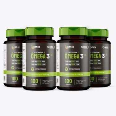 Imagem de Kit 4x - Ômega 3 (1 g) - 100 cápsulas - Omix-Unissex
