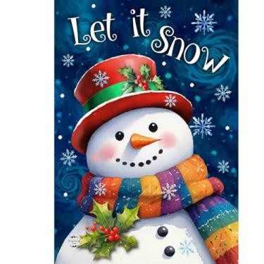 Imagem de Briarwood Lane Bandeira amigável de casa de boneco de neve de inverno