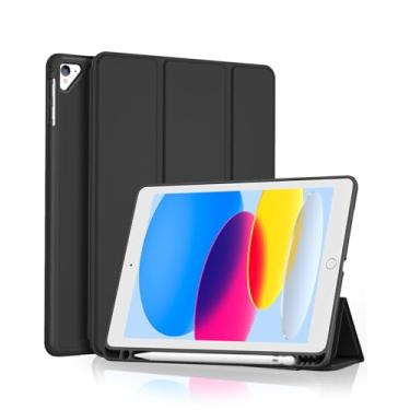 Imagem de Capa para iPad 9.7 Polegadas 6ª/5ª geração/Pro 9.7 / Air 2 / Air 1 com Suporte para Pencil Parte Traseira em TPU Macio função de ativação/desativação automática, Preto