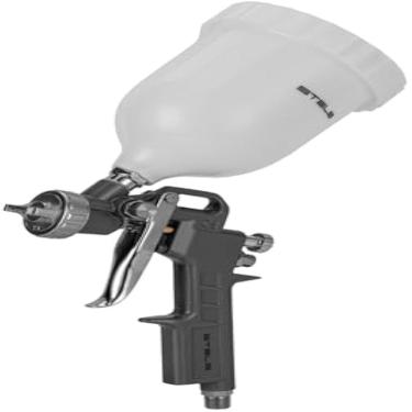 Imagem de Pistola de pulverizacao, alta pressao, recipiente 600ml, tinta automotiva, ferramenta, construcao, acabamento, versatil