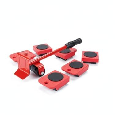Imagem de Levantador Movedor de Móveis com Rodinhas, Kit 5 Peças, Capacidade 150kg, Metal e Plástico, Rodas 360º, 33x9.5x9.5cm
