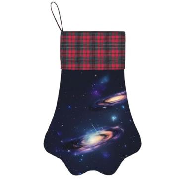 Imagem de SKKNT Estampa Galaxy in The Universe Meias de Natal Animais de Estimação Decoração de Natal Cães Gatos Árvore Decoração Doce Presente Conveniente