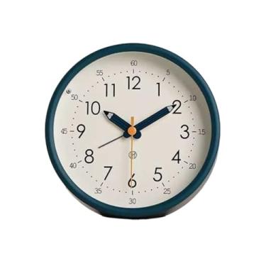 Imagem de Despertadores Despertador analógico redondo operado por bateria para sala de estar cozinha quarto escritório escola dormitório cabeceira despertador Relógio de cabeceira(Green)