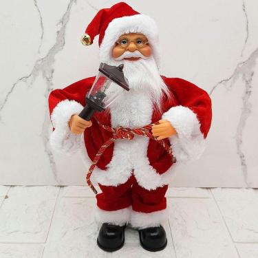 Imagem de Boneco Papai Noel Musical Com Movimentos Natal Enfeite 30cm