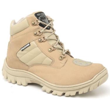 Imagem de Bota Masculina PM Segurança Proteção Couro Legítimo Areia - Fulgore Mi