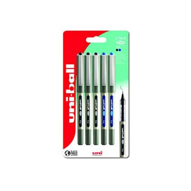 Imagem de uni-ball UB-157 Eye Rollerball Eye 5 peças Blister 3Blk/2Blue Plastic Free Packaging