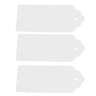 Imagem de SIWOTED 100 peças etiquetas de roupas papel kraft dupla face etiqueta de presente artesanal faça você mesmo com fio de juta de 30m para casamento, natal, ação de graças (Branca)