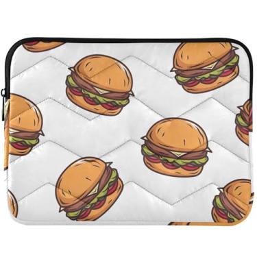 Imagem de Hamburger Capa para notebook com estampa de fast food capa protetora para laptop colorida universal 13-14 capa para laptop