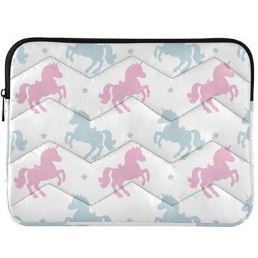 Imagem de Capa protetora para notebook personalizada com desenho de cavalo unicórnio universal de 13 a 14 polegadas capa para laptop acolchoada para MacBook Pro de 13 polegadas