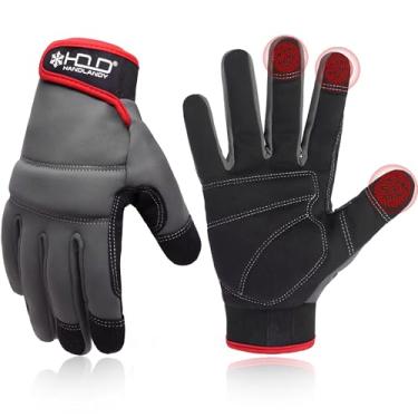 Imagem de Luvas de trabalho de inverno para homens e mulheres, luvas de trabalho com tela sensível ao toque para mecânica utilitária para jardinagem, condução, manuseio de ferramentas, construção (cinza, média)