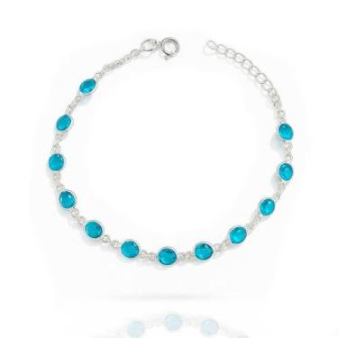 Imagem de Pulseira Prata Pura 925 Cravejada Pedra Zirconia Delicada - Lojas La&N