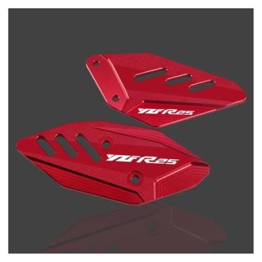Imagem de Anti-derrapante Para yzf r3 r25 yzfr3 yzfr25 cnc footpeg apoio para os pés pedal dianteiro asa suporte placas de calcanhar protetor(Red YZFR25)