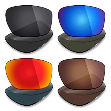 Imagem de Mryok 4 pares de lentes polarizadas de reposição para óculos de sol Revo Harness RE4071 - preto furtivo/vermelho fogo/azul gelo/marrom bronze