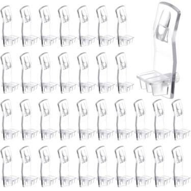 Imagem de Geelin 50 peças de clipes de pino de suporte de prateleira de plástico transparente para suporte de prateleira clipes de suporte autotravante para furo de pino de 1/4 polegada de diâmetro e