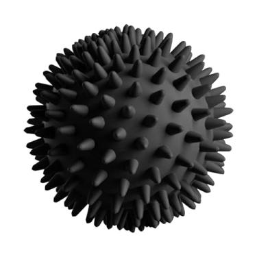 Imagem de Bola de massagem, rolo massageador, ponta de gatilho, alta densidade, rolo de tecido profundo de 6 cm para estresse nas mãos e pés (preto, 1 peça)