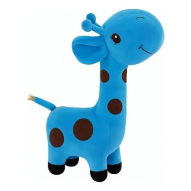 Imagem de Brinquedo de Pelúcia Girafinha Pet Premium para Cães e Gatos, Tecido Plush Antialérgico Extra Macio (AZUL)