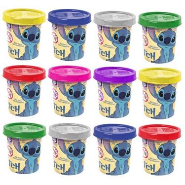 Imagem de Kit De Massinha De Modelar Cheirosa Infantil Stitch Disney Com Moldes 