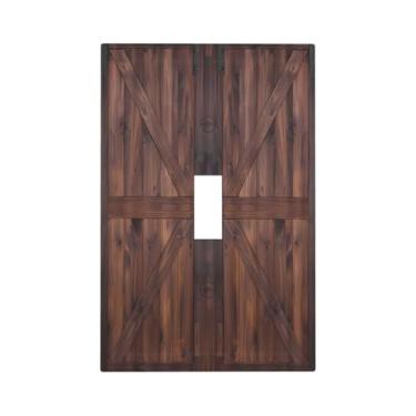 Imagem de Capa de interruptor de luz rústica marrom rústica porta de celeiro prancha de madeira retrô 1 gangue placa de parede de interruptor elétrico decorativo placa frontal para banheiro cozinha quarto