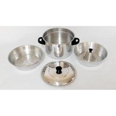 Imagem de Conjunto Forma Pudim Banho Maria E Panela De Alumínio 3 X 1