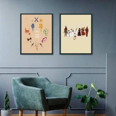 Imagem de Kit 2 Quadros Orixás Umbanda E Candomblé 24X18Cm - Com Vidro