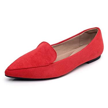 Imagem de VenusCelia Tênis feminino Funkier sem salto, Camurça vermelha, 35