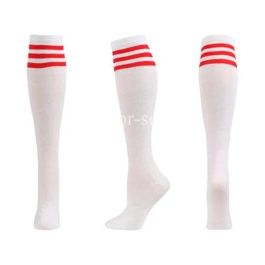 Imagem de Meias De Compressão Masculinas Até O Joelho, Antiderrapantes, Listrada