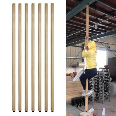 Imagem de Divisória de madeira para sala, divisória de privacidade ajustável do chão ao teto, coluna de suporte sem broca para sala de jantar, escada, escritório, 80-235 cm de altura, pacote com 7, 205 cm