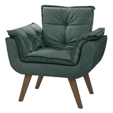 Imagem de Poltrona Pérola - Suede Tecido Verde
