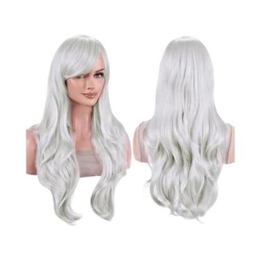 Imagem de Peruca Sintética Colorida De 70cm Com Franja Para Mulheres, Ideal Para