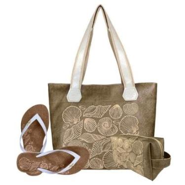 Imagem de Kit Feminino Praia Bolsa Chinelo Necessaire Magicc Kit-240-Feminino