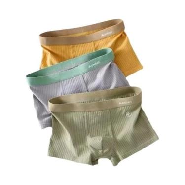 Imagem de Cuecas Boxer Masculinas De Algodão, Pacote Com 3, Confortáveis E Respi