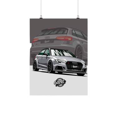 Imagem de Placa Decorativa Carro Audi A3 20X30Cm Desenho Arte