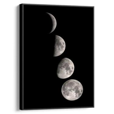 Imagem de Quadro Fases da Lua Ascendente - Mioquadros, 120x80 cm, Preto