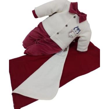 Imagem de Saída Maternidade Bebê Menino Plush Le Bhua / Paraiso 13387, Bordô, RN