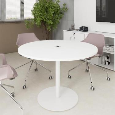 Imagem de Mesa de Reunião Redonda 110cm com Plug Tomada F5 Office - F5 Office G,