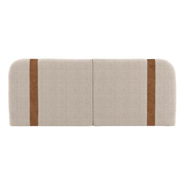 Imagem de Cabeceira Painel Orgânico Cama Box King Size Flay 195cm Dobrável Bouclé Bege - Abmaza