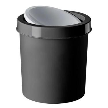 Imagem de Lixeira de Pia Cozinha Banheiro Redonda Basculante 4,3 Litros - Sanrem