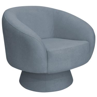 Imagem de Poltrona Decorativa Liz Base Fixa Bouclé Azul Claro - Nexta Casa