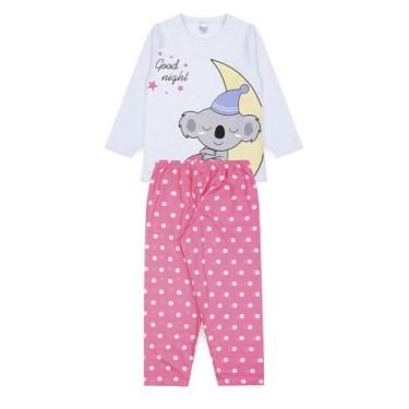 Imagem de Pijama Infantil Feminino Inverno Good Night - Hey Kids Branco - HeyKid
