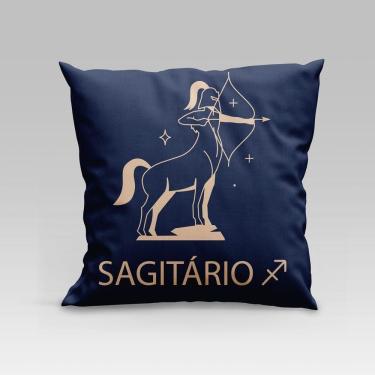 Imagem de Capa De Almofada Estampada Signos Do Zodíaco Em Veludo Suede 45cm X 45cm - Decoração Astrologia Horóscopo Cor Sagitário