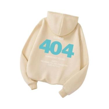 Imagem de Moletom Feminino Com Capuz Em Fleece Error 404 Human Not Found S-XXL C