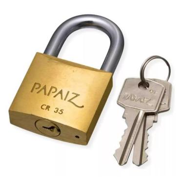 Imagem de Cadeado Papaiz 100350CX 35mm CR35 Segurança robusta resistência a corr