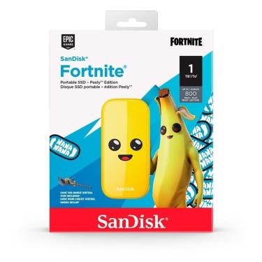 Imagem de SSD Externo SanDisk Fortnite, 1TB, USB 3.2 Gen 2, Portátil, Leitura: 800 MB/s, SDSSDE30-1T00-G25F-Unissex
