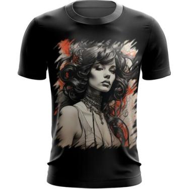 Imagem de Camiseta Dryfit Pintura a Carvão Mulher Arte Esfumaçada 2 - Kasubeck S