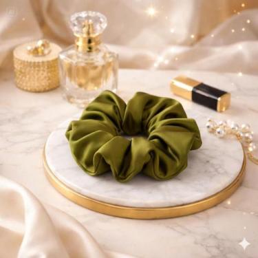 Imagem de Kit 30 Xuxinhas de Cetim com Costura Embutida Scrunchies Frufru Rabicó
